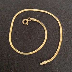 14K Italian Gold Herringbone Bracelet 7”
